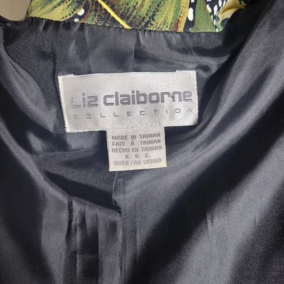 VINTAGE 80'S LIZ CLAIBORNE FLORAL TROPICAL ANIMAL PRINT BLAZER - Picture 4 of 11
